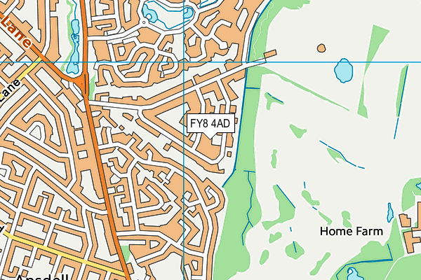 FY8 4AD map - OS VectorMap District (Ordnance Survey)