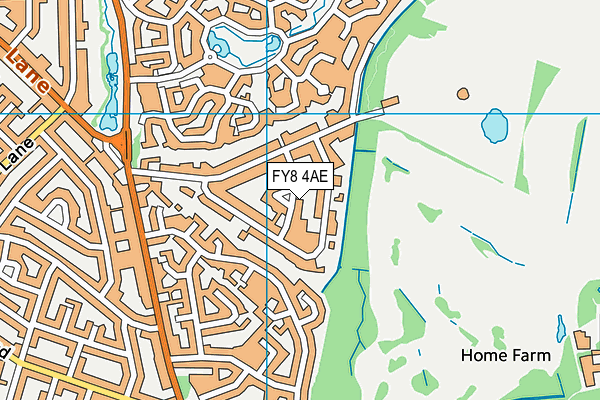 FY8 4AE map - OS VectorMap District (Ordnance Survey)
