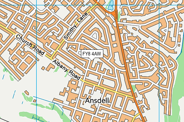 FY8 4AW map - OS VectorMap District (Ordnance Survey)