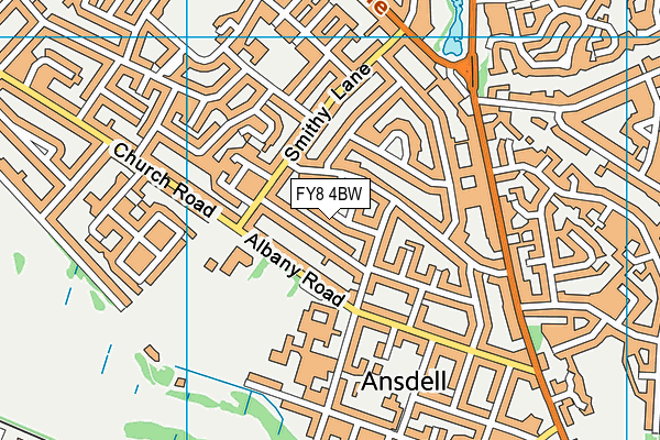 FY8 4BW map - OS VectorMap District (Ordnance Survey)