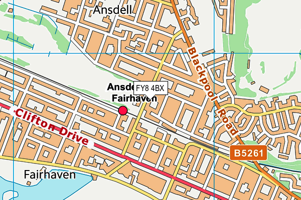 FY8 4BX map - OS VectorMap District (Ordnance Survey)