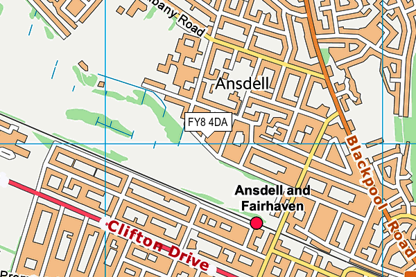 FY8 4DA map - OS VectorMap District (Ordnance Survey)