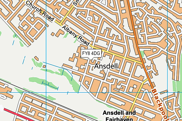Ansdell Ymca Arena map (FY8 4DG) - OS VectorMap District (Ordnance Survey)