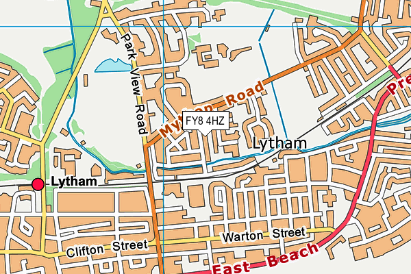 FY8 4HZ map - OS VectorMap District (Ordnance Survey)
