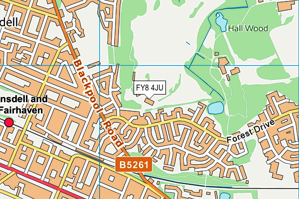 FY8 4JU map - OS VectorMap District (Ordnance Survey)