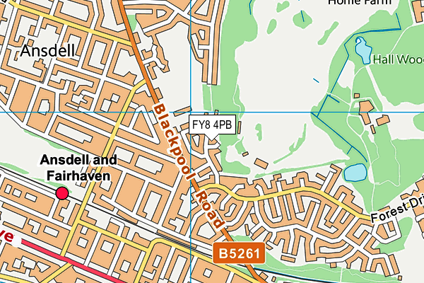 FY8 4PB map - OS VectorMap District (Ordnance Survey)