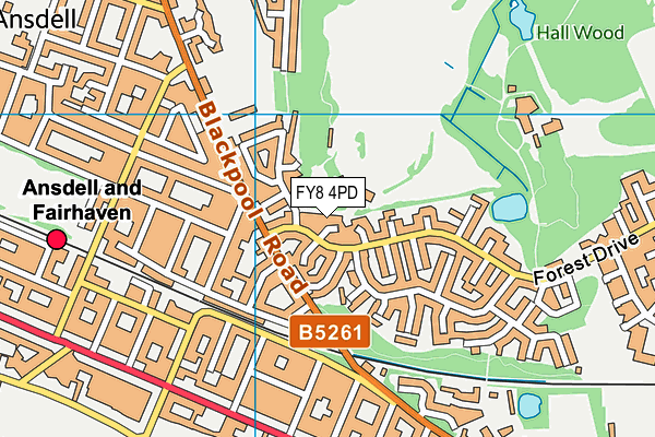 FY8 4PD map - OS VectorMap District (Ordnance Survey)