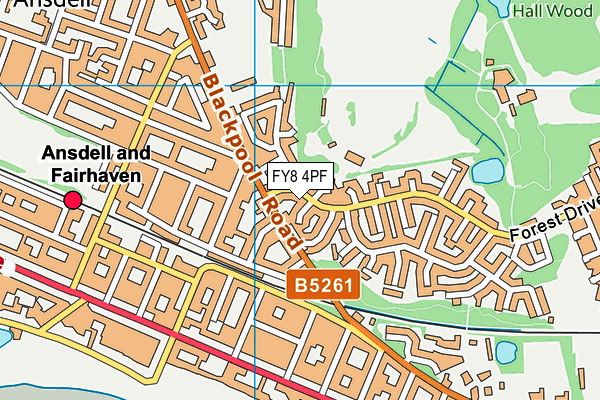 FY8 4PF map - OS VectorMap District (Ordnance Survey)