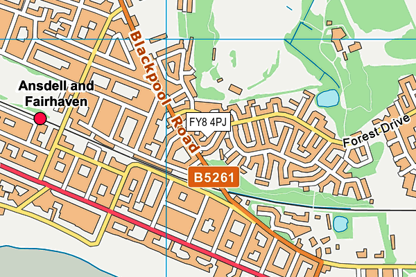 FY8 4PJ map - OS VectorMap District (Ordnance Survey)