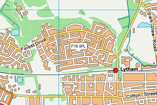 FY8 4PL map - OS VectorMap District (Ordnance Survey)