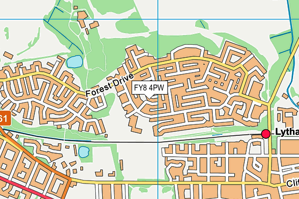 FY8 4PW map - OS VectorMap District (Ordnance Survey)