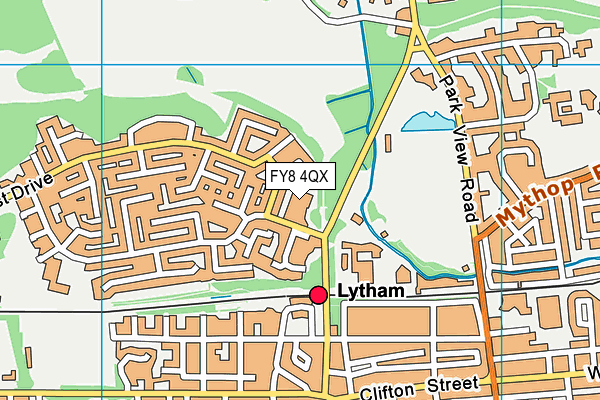 FY8 4QX map - OS VectorMap District (Ordnance Survey)