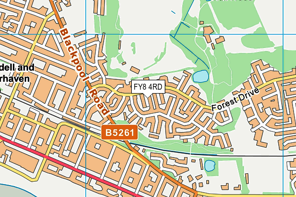 FY8 4RD map - OS VectorMap District (Ordnance Survey)