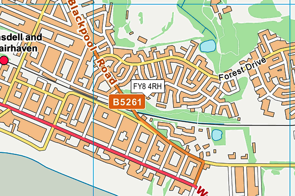 FY8 4RH map - OS VectorMap District (Ordnance Survey)