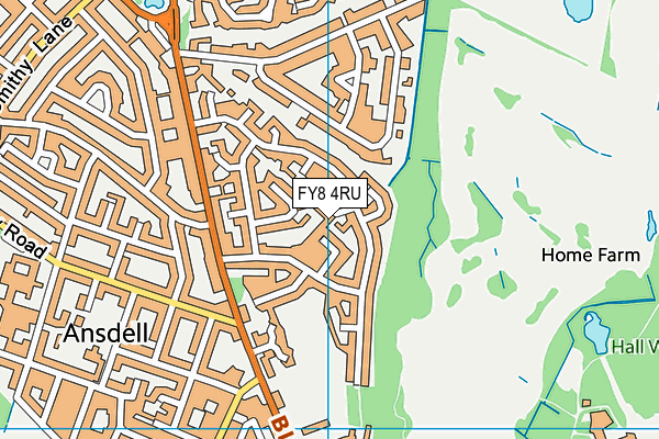 FY8 4RU map - OS VectorMap District (Ordnance Survey)
