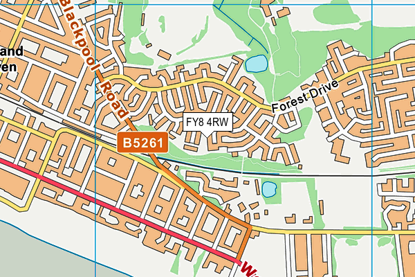 FY8 4RW map - OS VectorMap District (Ordnance Survey)