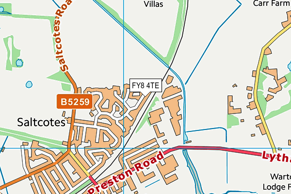 FY8 4TE map - OS VectorMap District (Ordnance Survey)