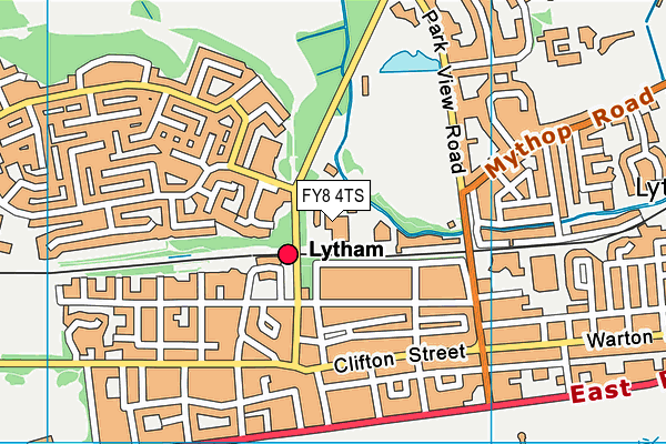 FY8 4TS map - OS VectorMap District (Ordnance Survey)