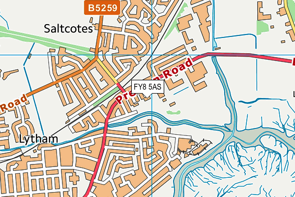 FY8 5AS map - OS VectorMap District (Ordnance Survey)