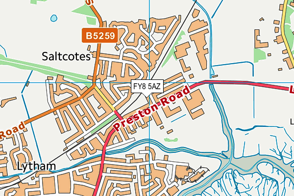 FY8 5AZ map - OS VectorMap District (Ordnance Survey)