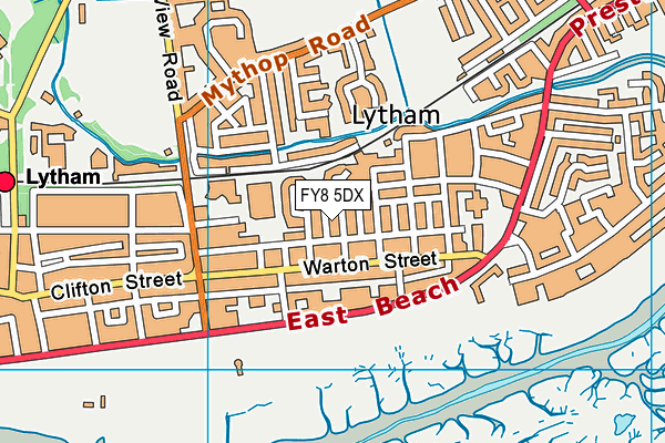 FY8 5DX map - OS VectorMap District (Ordnance Survey)