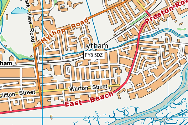 FY8 5DZ map - OS VectorMap District (Ordnance Survey)
