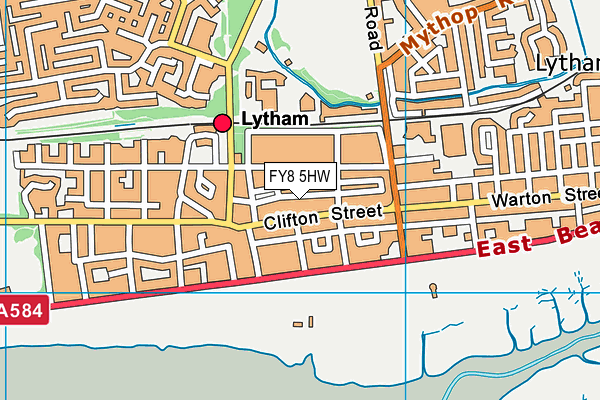 Lytham Juniors Pitch (Closed) map (FY8 5HW) - OS VectorMap District (Ordnance Survey)