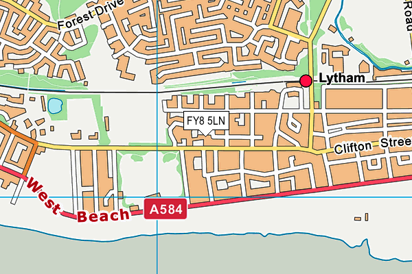 FY8 5LN map - OS VectorMap District (Ordnance Survey)