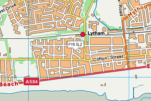 FY8 5LZ map - OS VectorMap District (Ordnance Survey)
