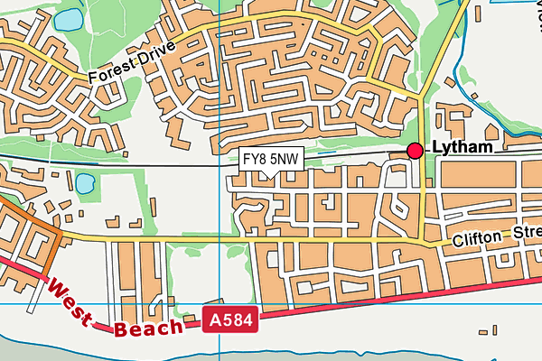 FY8 5NW map - OS VectorMap District (Ordnance Survey)