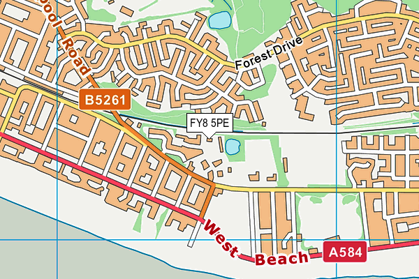 FY8 5PE map - OS VectorMap District (Ordnance Survey)