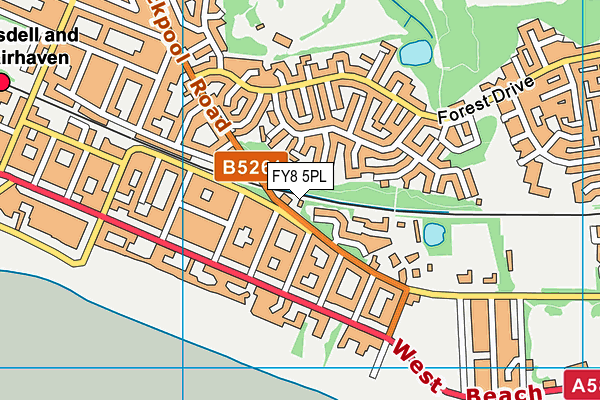 FY8 5PL map - OS VectorMap District (Ordnance Survey)