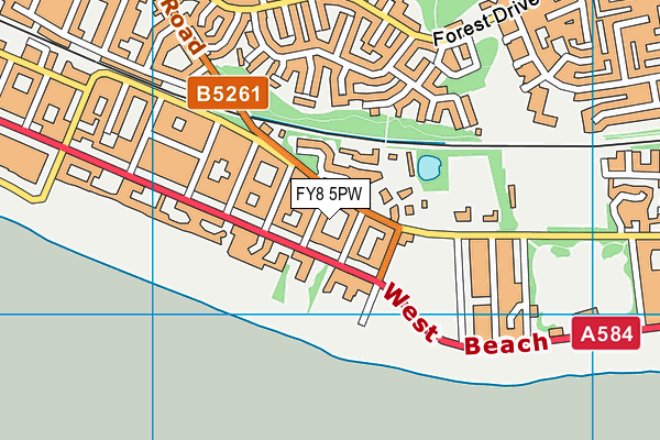 FY8 5PW map - OS VectorMap District (Ordnance Survey)