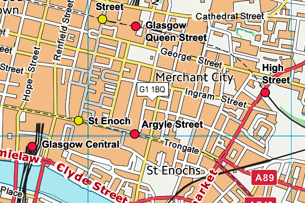 G1 1BQ map - OS VectorMap District (Ordnance Survey)