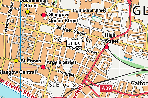 G1 1DX map - OS VectorMap District (Ordnance Survey)