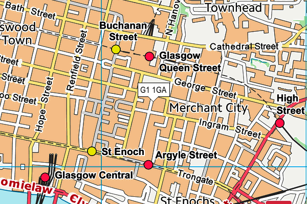 G1 1GA map - OS VectorMap District (Ordnance Survey)