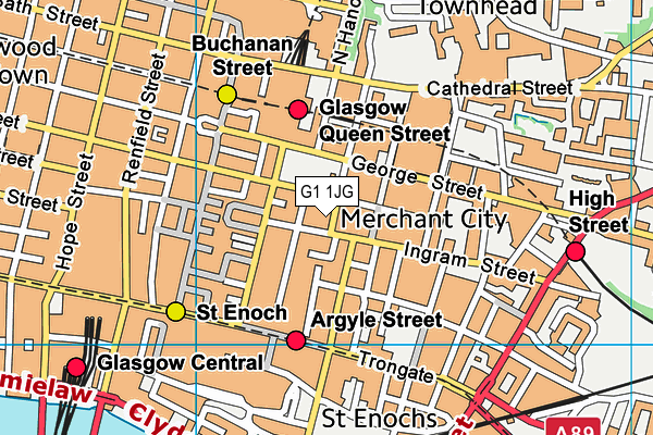 G1 1JG map - OS VectorMap District (Ordnance Survey)