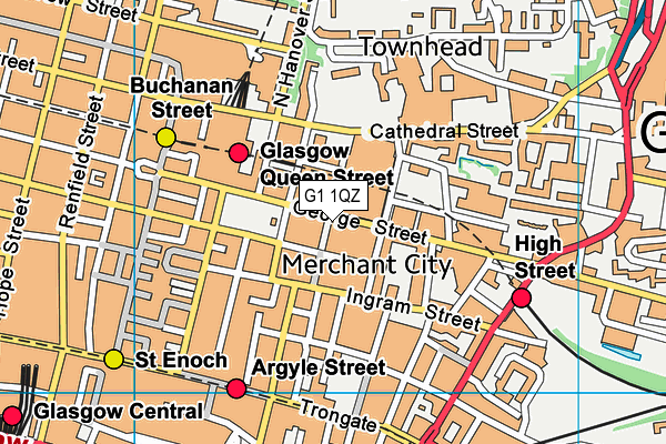 G1 1QZ map - OS VectorMap District (Ordnance Survey)