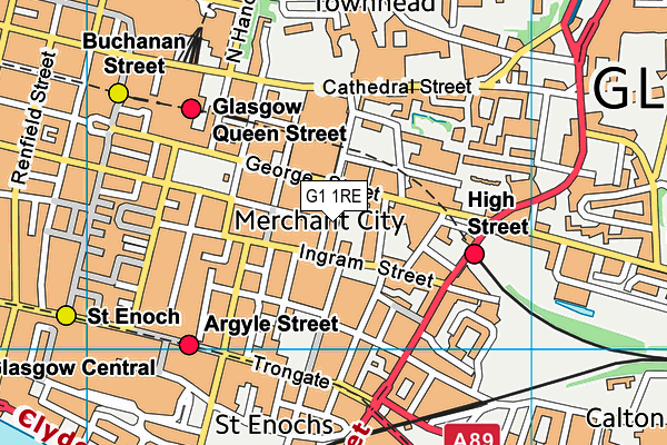 G1 1RE map - OS VectorMap District (Ordnance Survey)
