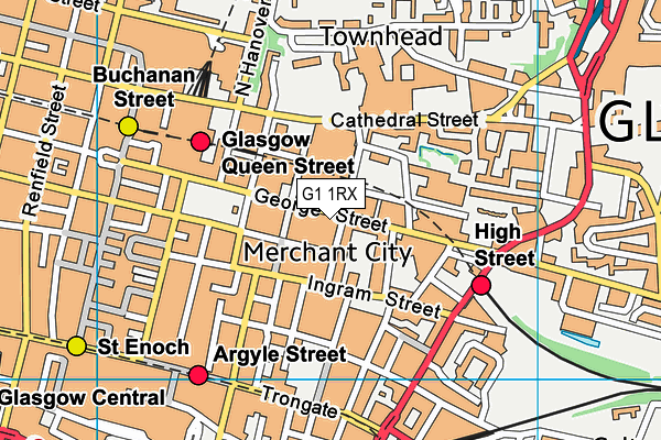 G1 1RX map - OS VectorMap District (Ordnance Survey)