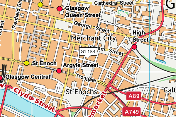 G1 1SS map - OS VectorMap District (Ordnance Survey)