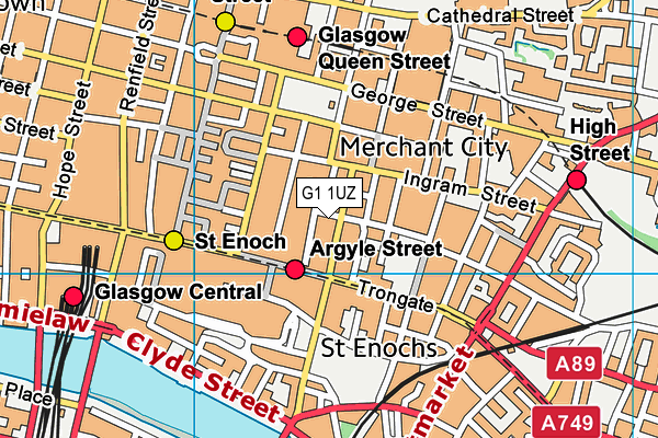 G1 1UZ map - OS VectorMap District (Ordnance Survey)