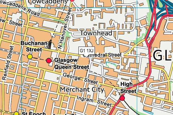 G1 1XJ map - OS VectorMap District (Ordnance Survey)