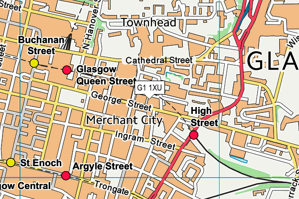 G1 1XU map - OS VectorMap District (Ordnance Survey)