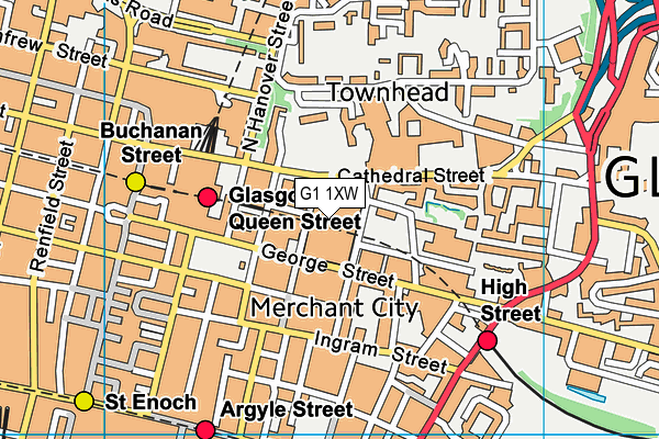 G1 1XW map - OS VectorMap District (Ordnance Survey)