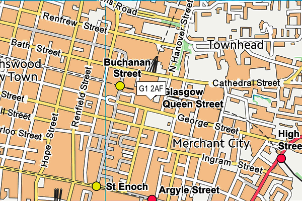 G1 2AF map - OS VectorMap District (Ordnance Survey)