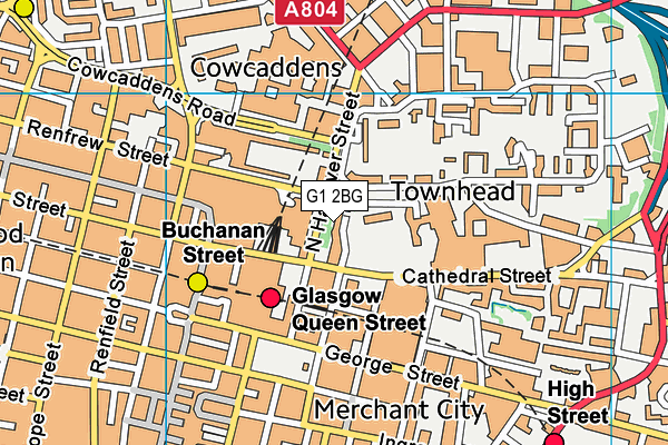 G1 2BG map - OS VectorMap District (Ordnance Survey)