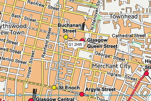 G1 2HW map - OS VectorMap District (Ordnance Survey)