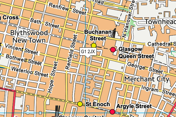 G1 2JX map - OS VectorMap District (Ordnance Survey)