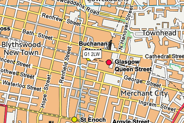 G1 2LW map - OS VectorMap District (Ordnance Survey)